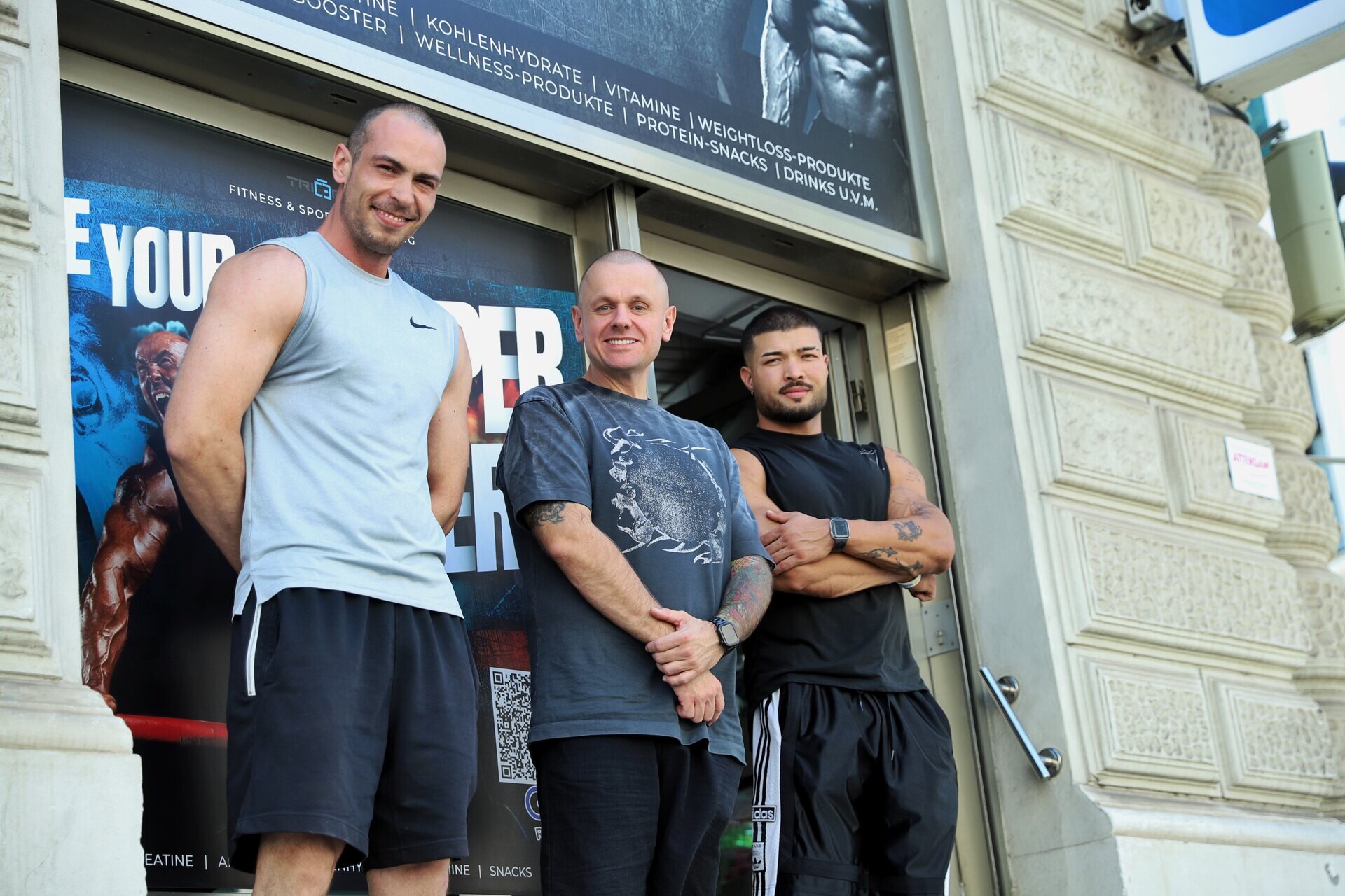 Das Team hinter Triceps: Sebastian, Daniel und Mehdi im Store