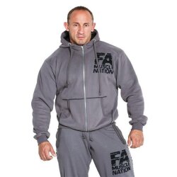 FA Muscle Nation Hoodie Jacket 01 Basic Washed Grey