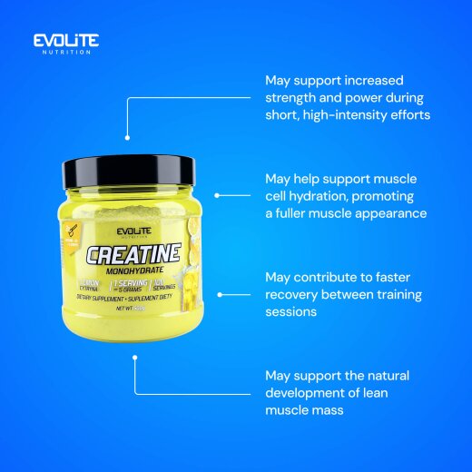 Evolite Nutrition Creatine Monohydrate 500g Lemon