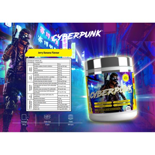 Cyberpunk Gaming Booster 340g Jerry Banana Flavour MHD 30.11.22