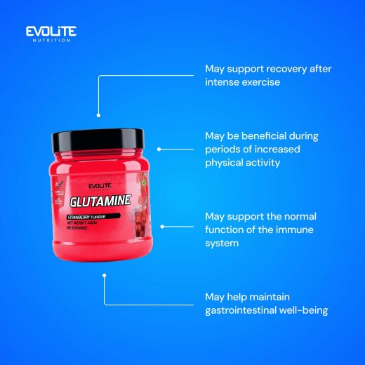 Evolite Nutrition Glutamine 400g Strawberry