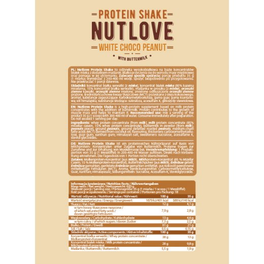 Allnutrition Nutlove Protein Shake White Choco Peanut 630g