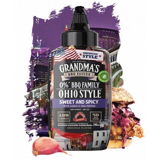Grandmas BBQ Sauces 290ml Ohio Sweet and Spicy with Garlic & Chilli Pepper