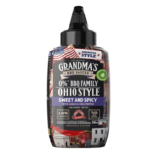 Max Protein Grandmas BBQ Sauces 290ml Ohio Sweet and Spicy with Garlic & Chilli Pepper