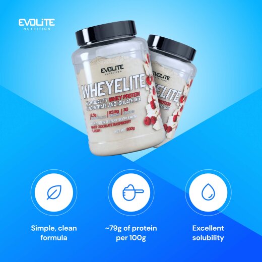 Evolite Nutrition Whey Elite New 900g White Chocolate Raspberry