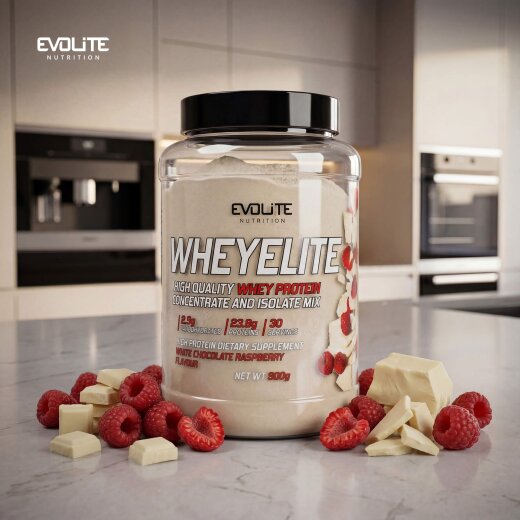 Evolite Nutrition Whey Elite New 900g White Chocolate Raspberry