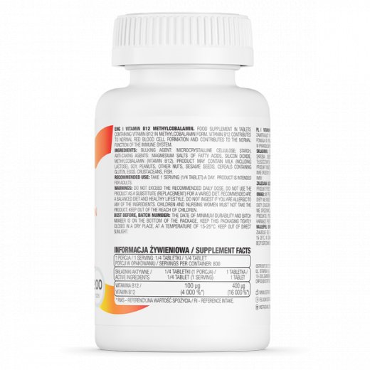 OstroVit Vitamin B12 Methylcobalamin 200Tabs