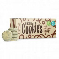 OstroVit Cocoa cookies with milk cream in a white coating...