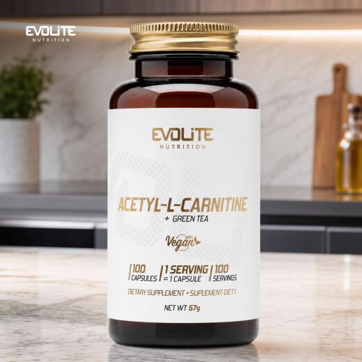 Evolite Nutrition Acetyl-L-Carnitine + Green Tea 100 Vege Caps