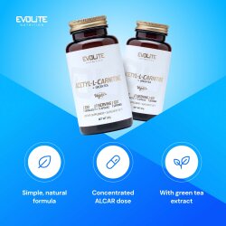Evolite Nutrition Acetyl-L-Carnitine + Green Tea 100 Vege...