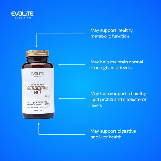 Evolite Nutrition Berberine HCL 60 Vege Caps
