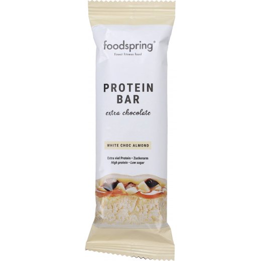 Foodspring Protein Bar White Choc Almond 65g MHD 31.01.2024