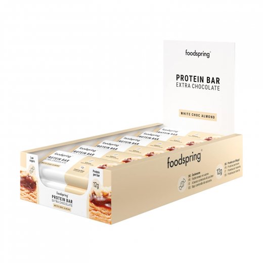 Foodspring Protein Bar White Choc Almond 12x 65g MHD 31.01.2024