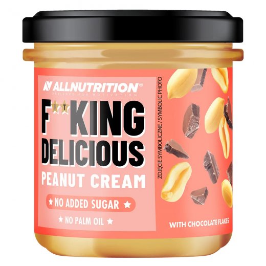 AllnutritionFitking Delicious Peanut Cream 350g With Chocolate Flakes