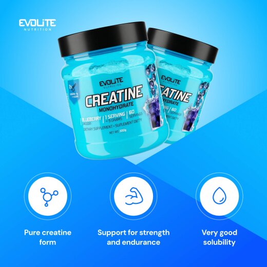 Evolite Nutrition Creatine Monohydrate 300g Blueberry