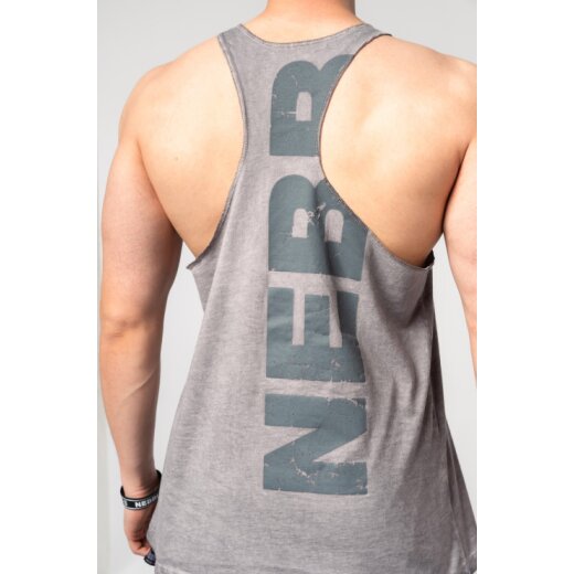 Nebbia Washed-off oversized-Tanktop MAX OUT 359 light grey L