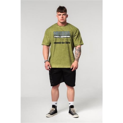 Nebbia Washed-off oversized T-Shirt HERITAGE 355 Green