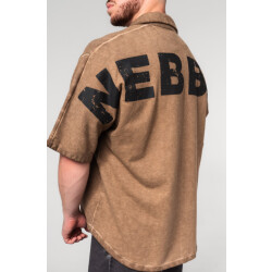Nebbia Washed-off Oversized T-Shirt 90s THROWBACK 347 Light Brown M