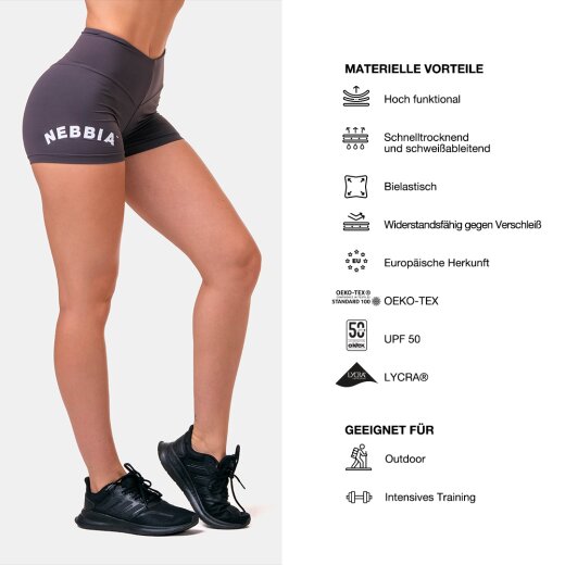Nebbia Classic HERO High Waist Shorts 582 Dark Green L
