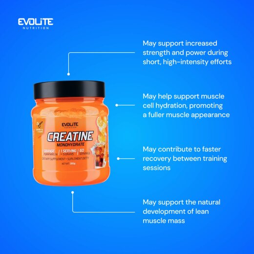 Evolite Nutrition Creatine Monohydrate 300g Orange
