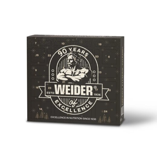 Weider Fitness Adventskalender 2026 mit 24 Sporternährungsprodukten