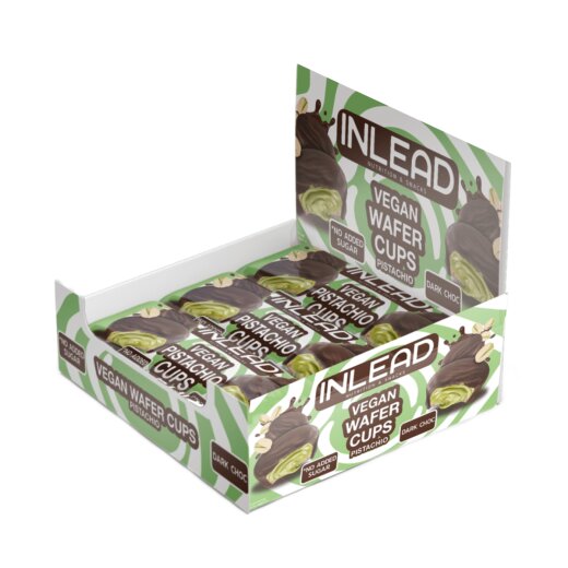 Inlead Nutrition Wafer Cups Vegan Pistachio Dark Choc 50 g