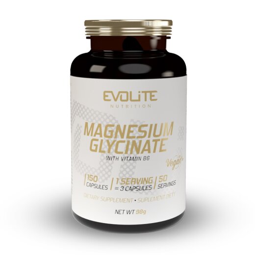 Evolite Nutrition Magnesium Glycinate 555mg + B6 150 Vege Caps