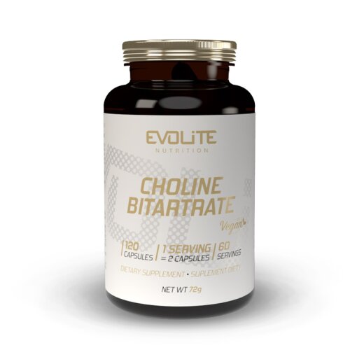 Evolite Nutrition Choline Bitartrate 500mg 120 Vege Caps