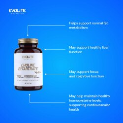 Evolite Nutrition Choline Bitartrate 500mg 120 Vege Caps