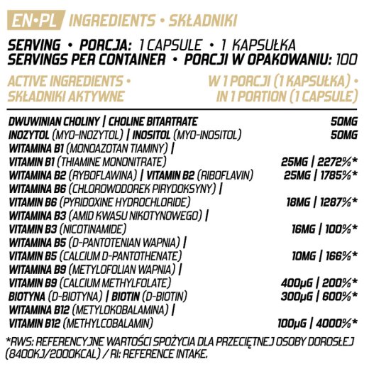 Evolite Nutrition Ultra B-Complex 100 Vege Caps