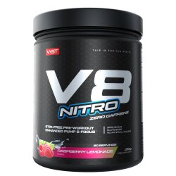 Vast Sports V8 Nitro Zero Caffeine 364g Raspberry Lemonade