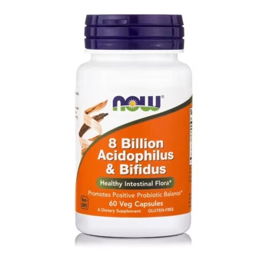 Now Foods 8 Billion Acidophilus & Bifidus 60 Vege Caps