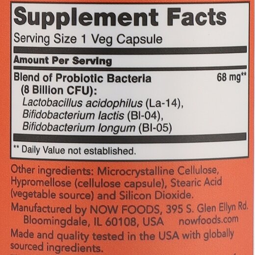 Now Foods 8 Billion Acidophilus & Bifidus 60 Vege Caps