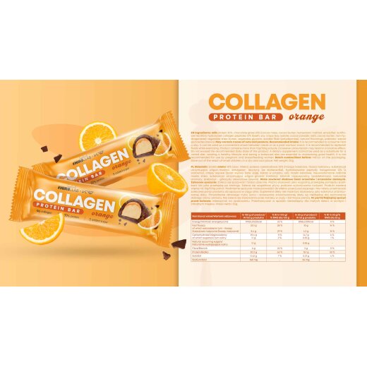 Hiro Lab Collagen Protein Bar 12x 50g Orange
