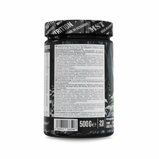 MST Nutrition Neuro Pump Pre-Workout Rocket Pop Cherry-Lime 540g