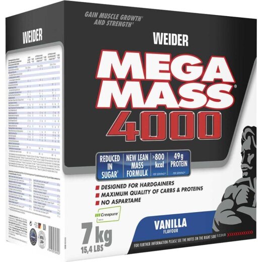 Weider Mega Mass 4000 - 7kg Vanille MHD 30.05.26