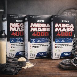 Weider Mega Mass 4000 - 3x 7kg Vanille MHD 30.05.26