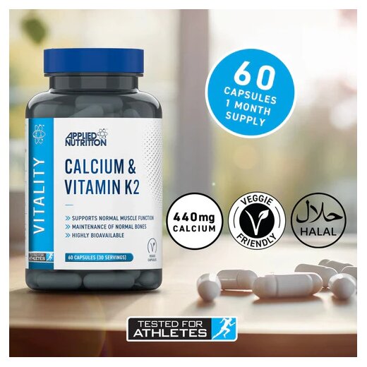 Applied Nutrition Calcium + Vitamin k2- 60caps