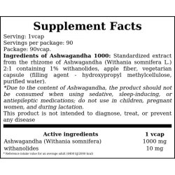 Hiro Lab Ashwagandha 1000 mg - 90 vegane Kapseln