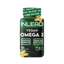 Inlead Nutrition Vegan Omega 3 - 90 Kapseln mit DHA & EPA aus Algenöl