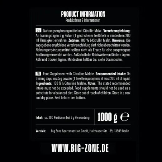 Big Zone L-Citrullin Malat 1000g