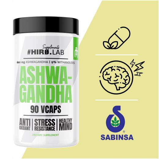 Hiro Lab Ashwagandha 600 mg - 90 Vegane Kapseln