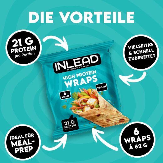 Inlead Nutrition High Protein Wraps Neutral 6 Stück (372g)