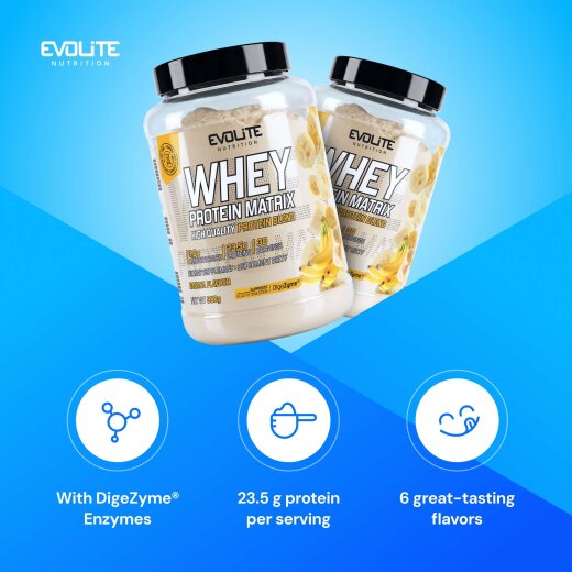 Evolite Nutrition Whey Protein Matrix 900g Banana