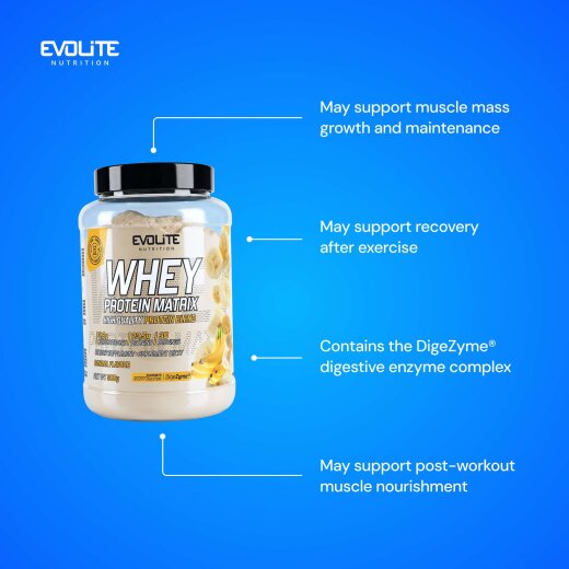 Evolite Nutrition Whey Protein Matrix 900g Banana