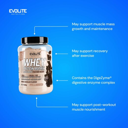 Evolite Nutrition Whey Protein Matrix 900g Double Chocolate