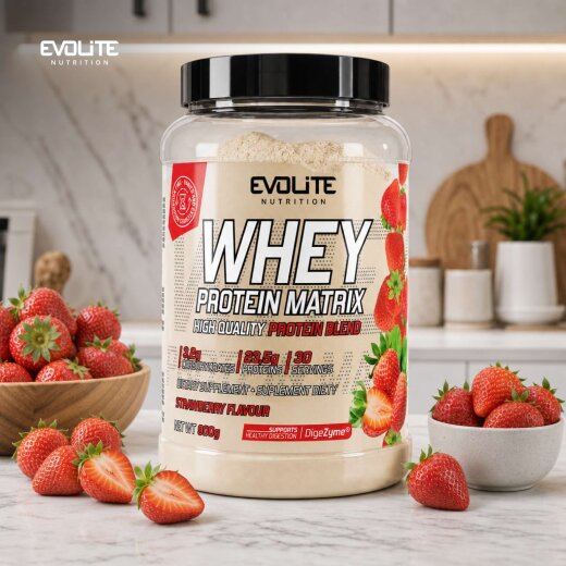 Evolite Nutrition Whey Protein Matrix 900g Strawberry