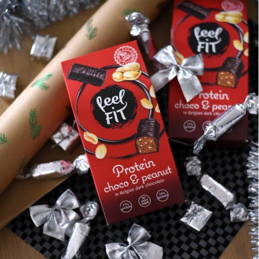 Feel Fit Protein Choco and Peanut in dark chocolate 83g