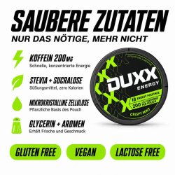 DUXX Energy Pouches Koffein 200mg Crispy Mint 18 Beutel