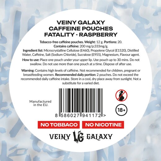 Veiny Galaxy Fatality Koffein Pouches 200 mg Raspberry